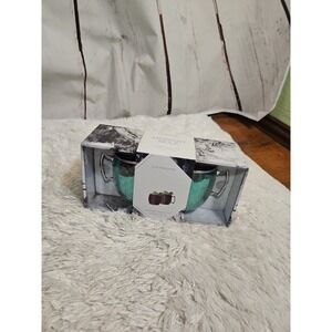 Electroplated Moscow Mule Mugs Chrome Collection 2 Pack 20 Oz Teal Glass